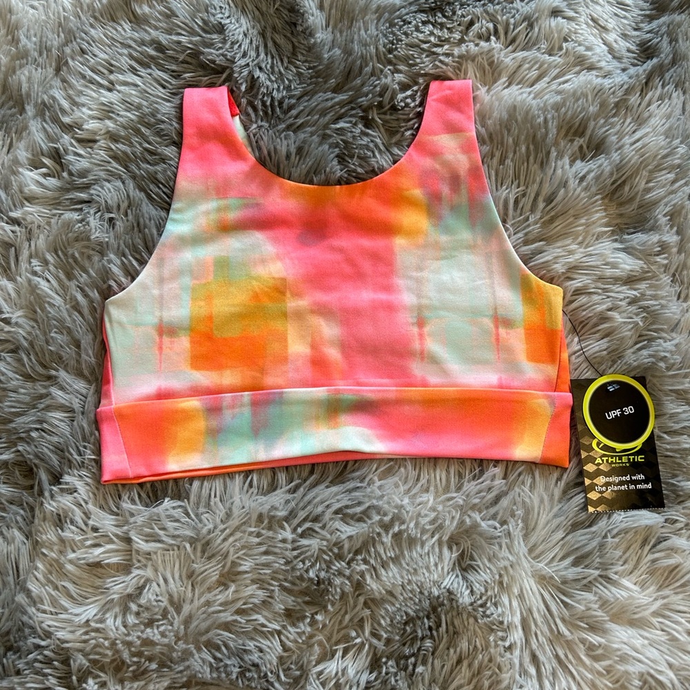 Athletic Works Vibrant Pink and Orange Kids Crop Top